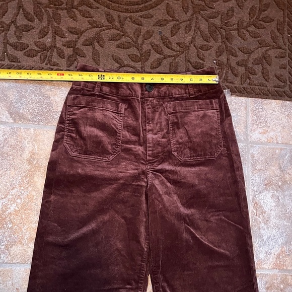 Anthropologie x Maeve Colette Wide-Leg Full Length Corduroy Pants Brown 30 NWT - Picture 6 of 13